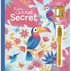 Mon carnet secret Jungle - Avec un cadenas à code et un stylo à encre invisible et lumière magique - Grand Format