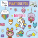 Plastique fou - Mes créations kawaii. Avec 2 grandes planches de plastique- 1 fil tressé multicolore- plus de 20 dessins- 1 att