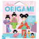 Atelier origami Kokeshi - Avec 30 feuilles de papier origami- des têtes imprimées- des stickers dorés- du fil brillant - Grand