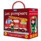 Les pompiers - Coffret avec 1 livre- 1 puzzle de 40 pièces- 4 figures prédécoupées et 1 autopompe à assembler - Album