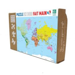 (50 pièces) - Puzzle en bois - Carte du Monde