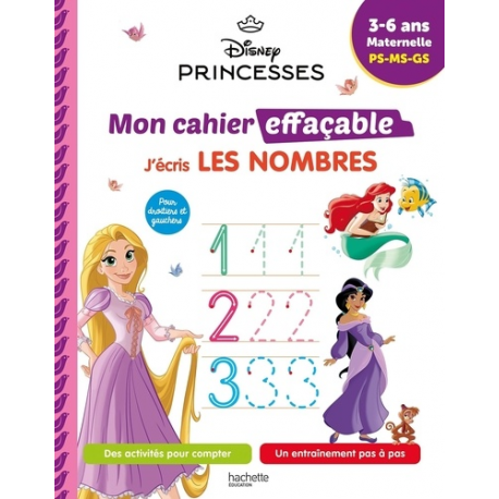 J'écris les nombres Maternelle PS-MS-GS - Disney Princesses - Grand Format