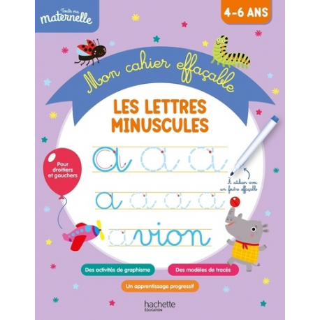 Mon cahier effaçable : Les lettres minuscules - Grand Format