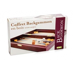 Backgammon en bois teinte Acajou